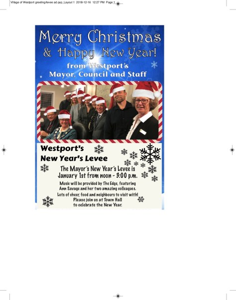 Village of Westport greeting-levee ad