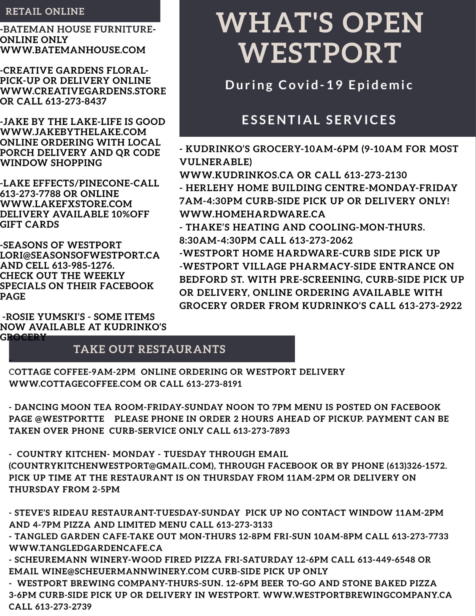 What's Open Westport